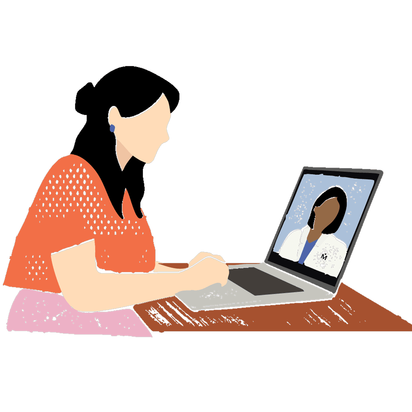 on a virtual call with a Midi clinician